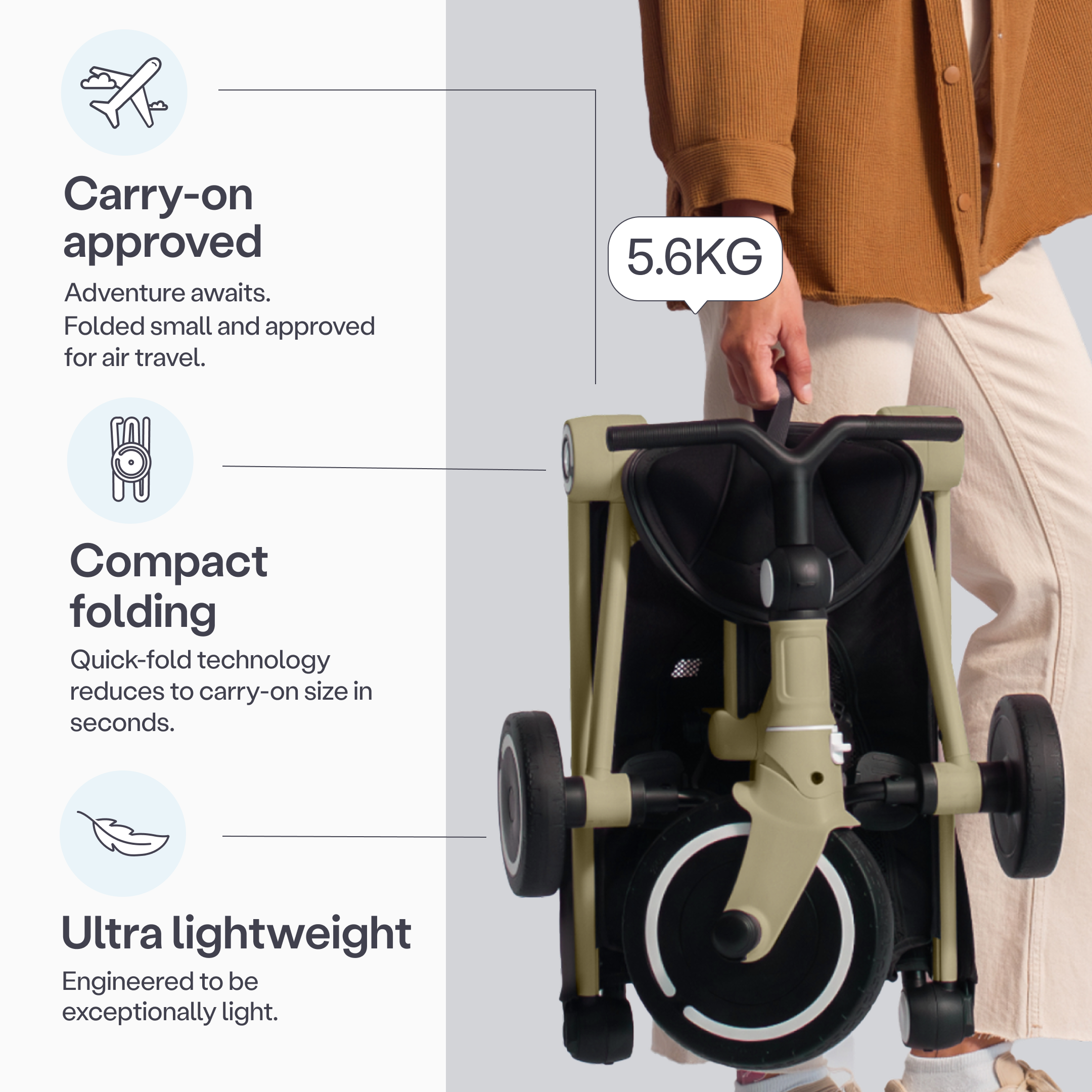 SmarTrike Wonder Trike - Light Olive