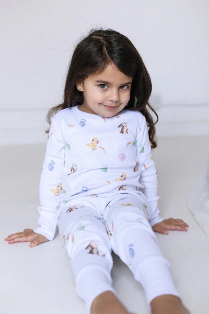 The COZY Hop Ribbed Cotton Two-Piece Set Long Sleeve Pyjamas