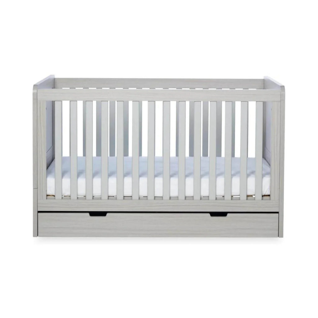 Ickle Bubba Pembrey Cot Bed & Under Drawer Ash Grey - Without Mattress