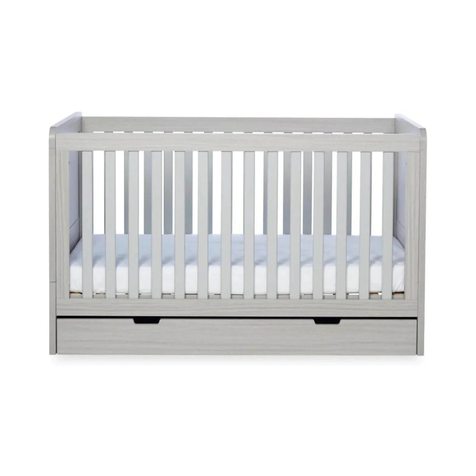 Ickle Bubba Pembrey Cot Bed & Under Drawer Ash Grey - Without Mattress