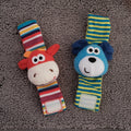 0-12 Months Soft Animal Rattle Infant Newborn Plush Sock Baby Toy Wrist Strap Baby Foot Socks - Wrist rattle / 2pcs