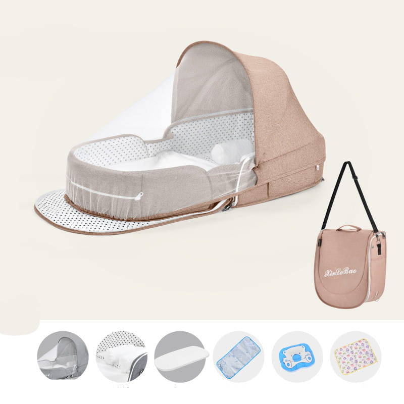 Baby Crib Multifunctional Folding Newborn Nest Toddler Bed Portable Sun Protection Mosquito Net Infant Camping Bed