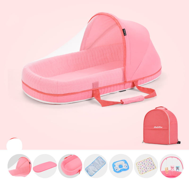 Baby Crib Multifunctional Folding Newborn Nest Toddler Bed Portable Sun Protection Mosquito Net Infant Camping Bed