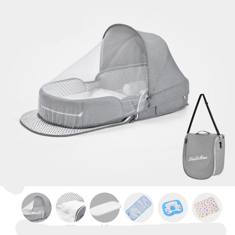 Baby Crib Multifunctional Folding Newborn Nest Toddler Bed Portable Sun Protection Mosquito Net Infant Camping Bed