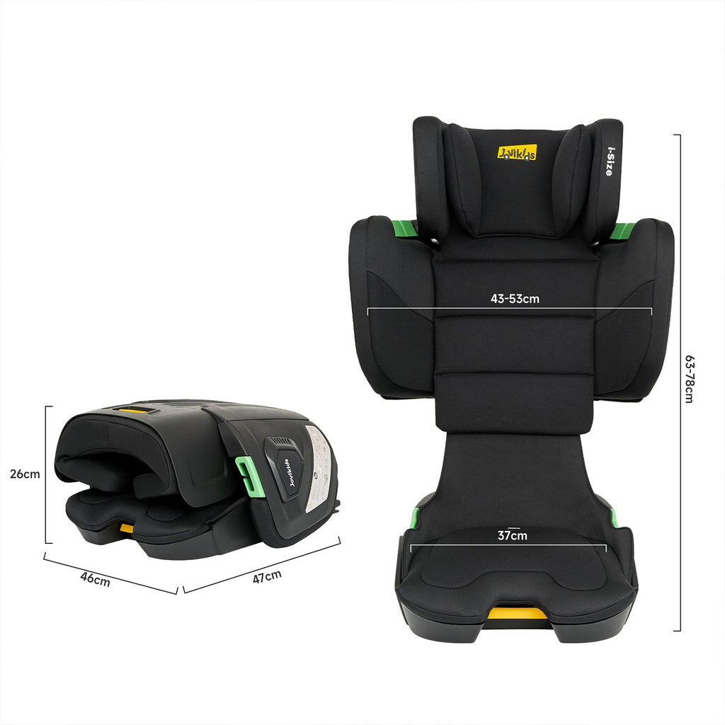 Jovikids Rober Foldable High Back Booster - Black