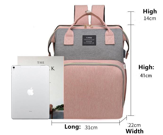 Multifunctional Maternity Diaper Backpack Upgraded With Removable Mosquito Net Large Capacity Foldable Infants Baby