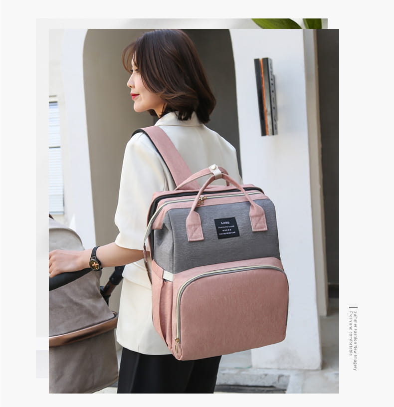 Multifunctional Maternity Diaper Backpack Upgraded With Removable Mosquito Net Large Capacity Foldable Infants Baby