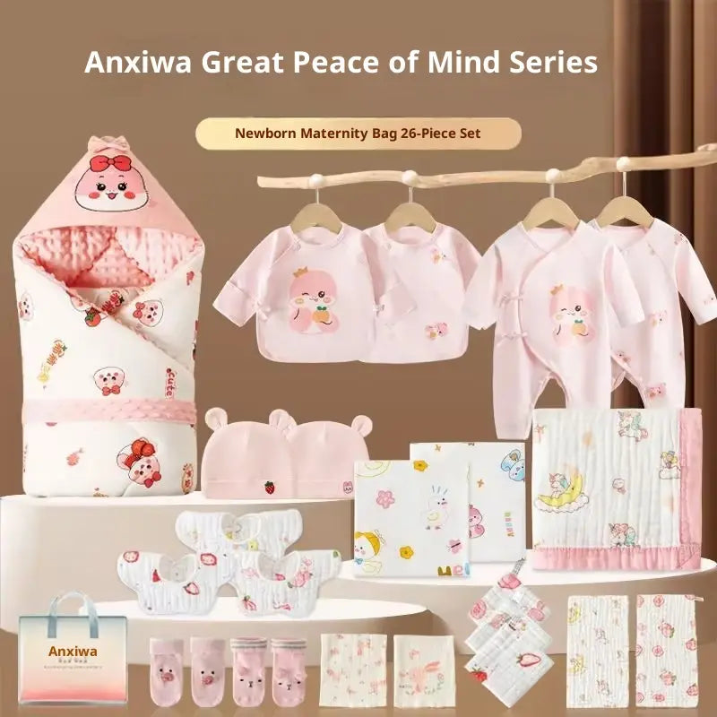 Maternity Bag Newborn Swaddle Bath Towel Clothing Set