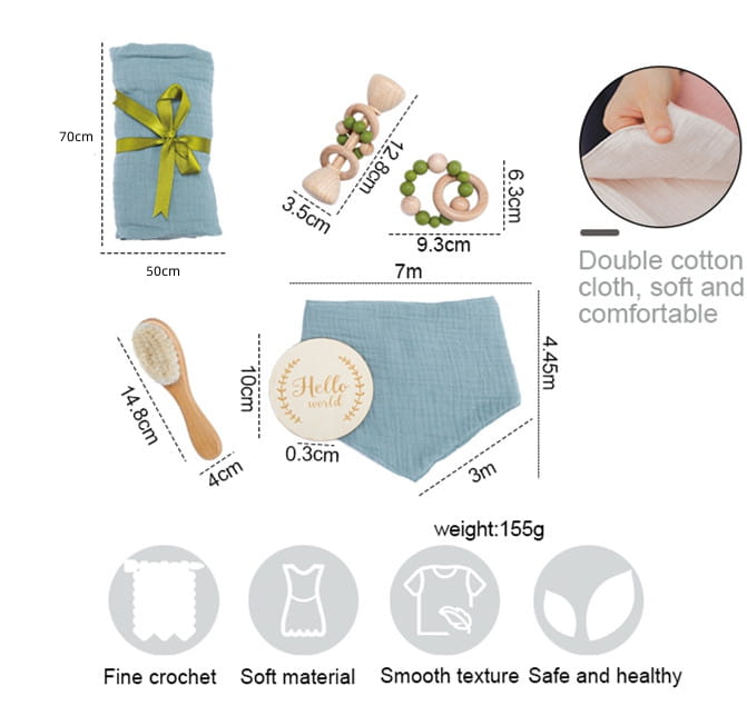 Bopoobo 1Set Bath Toys Set Kid Swaddle Wrap Baby Milestones