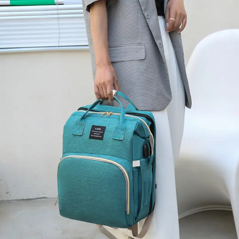Multifunctional Maternity Diaper Backpack Upgraded With Removable Mosquito Net Large Capacity Foldable Infants Baby
