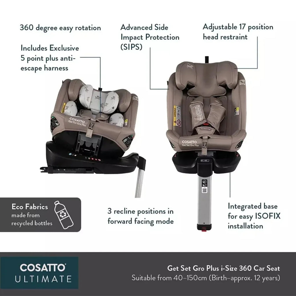 Cosatto Get Set Grow Plus i-Size Group 0+/1/2/3 360 Car Seat - Foxed