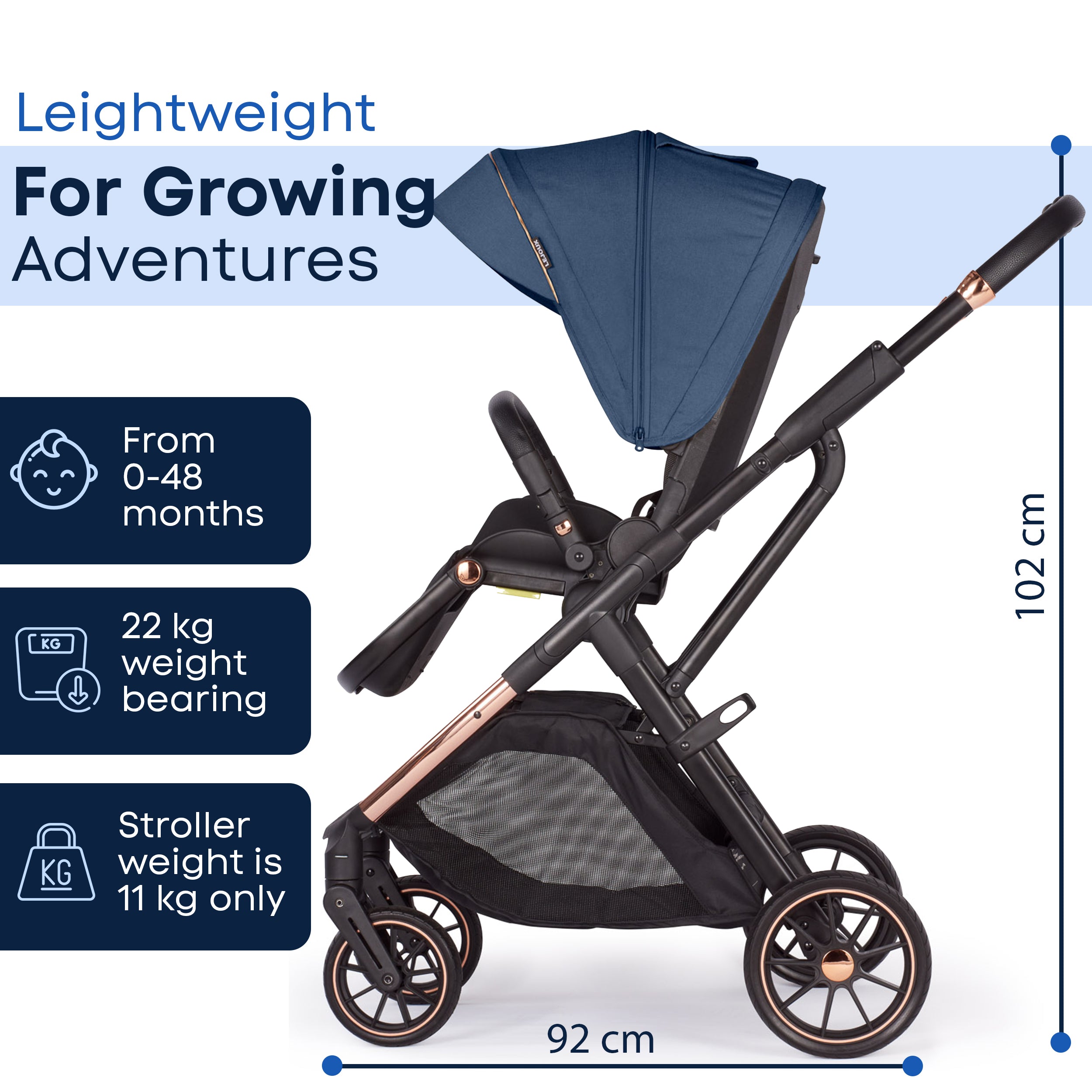 Lejoux+ Baby Pram Stroller Pushchair 0 Months +
