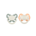 Mooma Clown & Butterfly Soothers 0-6 months Pack of 2 - Light Orange & River Green