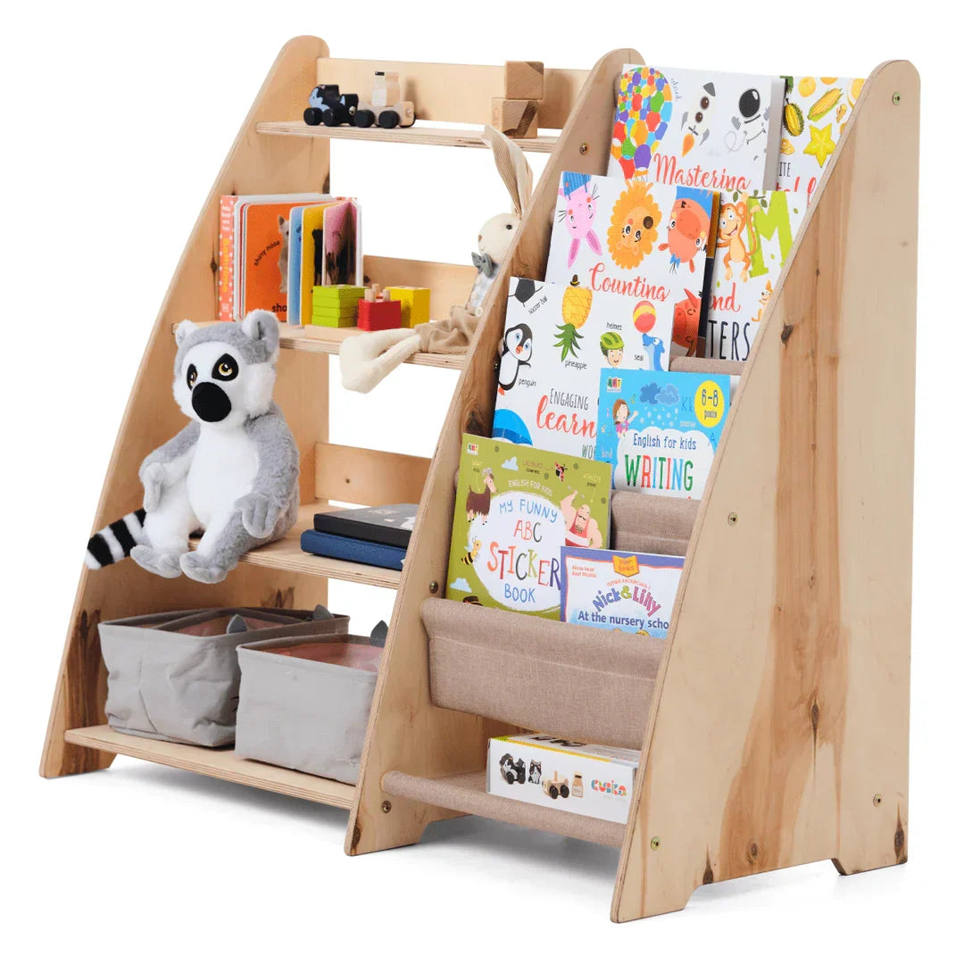 2in1 Montessori Shelf for Books and Toys - Beige - Shelf
