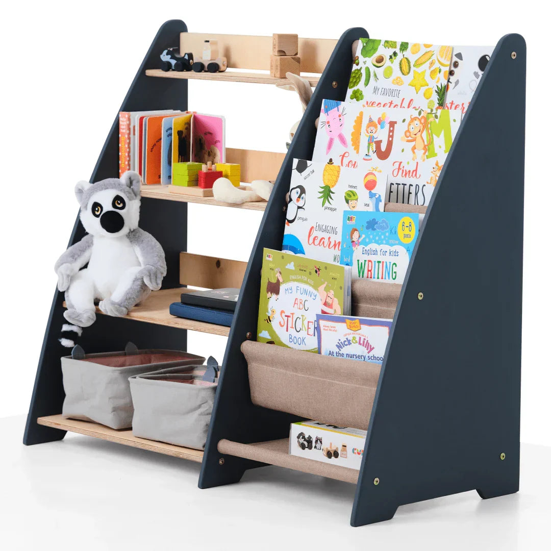 2in1 Montessori Shelf for Books and Toys - Graphite - Shelf