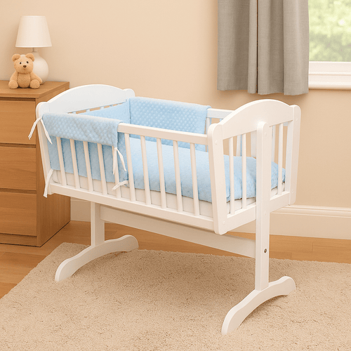 2pc Dimple Crib/Cradle Quilt & Bumper Bedding Set - Cream - Bedding Set
