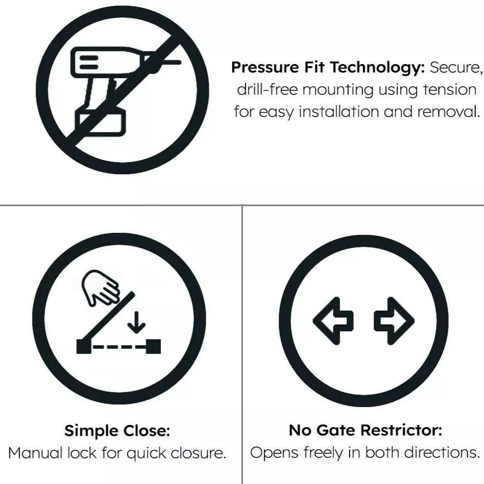 2x FYLO Baby Safety Stair Gate Pressure Fit  Extra Wide-4