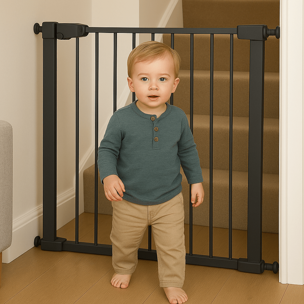2x FYLO Baby Safety Stair Gate Pressure Fit Extra Wide - Grey - Stair gate