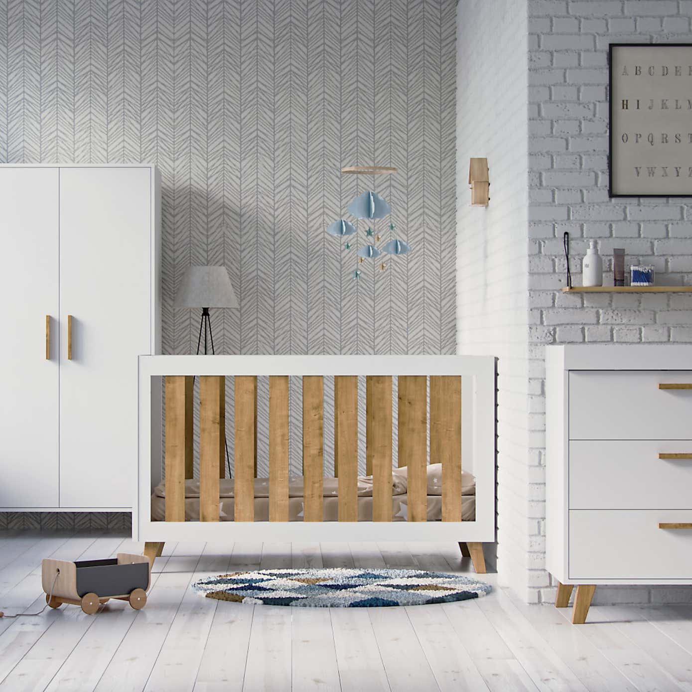 Little Acorns Siriana Wardrobe - White & Oak