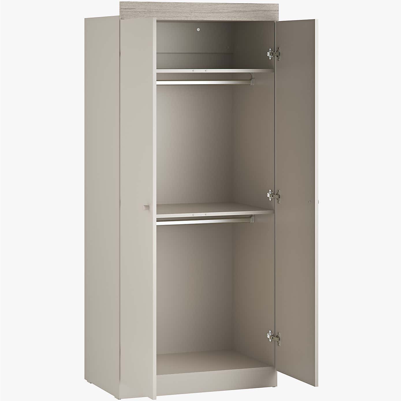 Little Acorns Burlington Double Nursery Wardrobe – Cashmere & Grey Ash