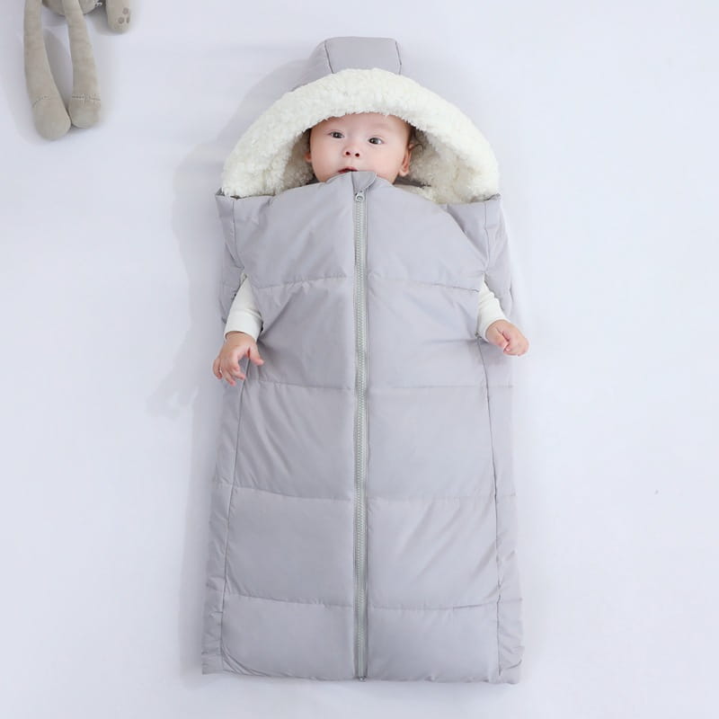 Autumn And Winter Warm Thickened Hooded Newborn Swaddle