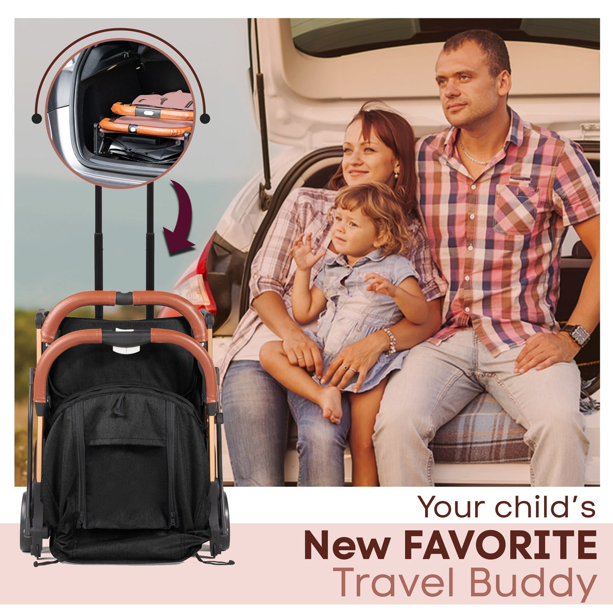 Lejoux Go Baby Travel Stroller Pram Pushchair Buggy