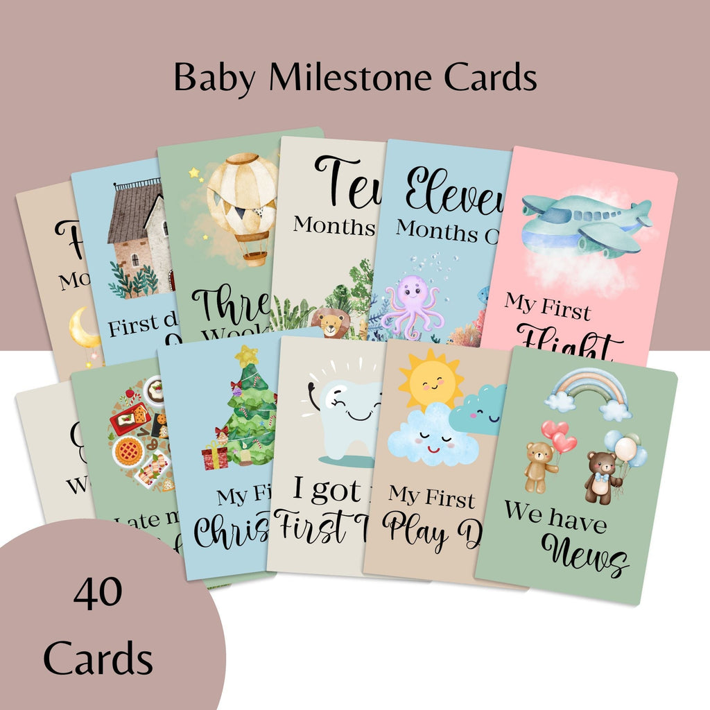 40 Baby Milestone Cards Pack - Milestone Cards