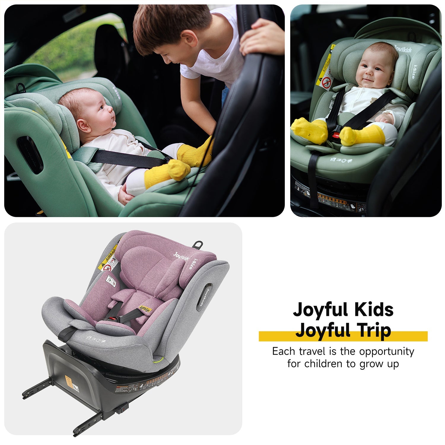 Jovikids Ranger Rotating Car Seat - Pink