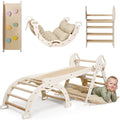 4in1 Montessori Climbing Frame: Pikler Triangle + Arch + Slide Board + Cushion for Toddlers (1–3 Years) - Ivory - Ivory