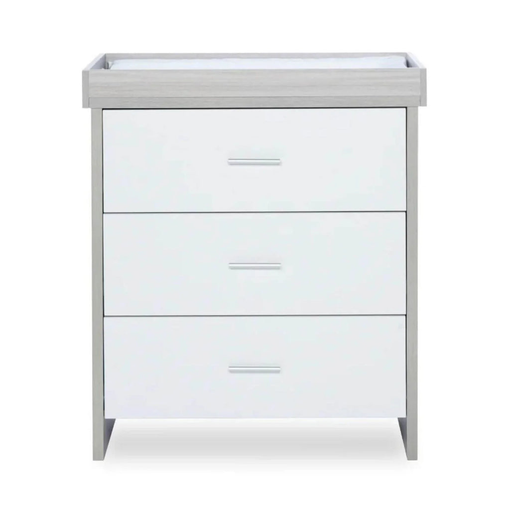 Ickle Bubba Pembrey Changing Unit & Chest - Ash Grey & White