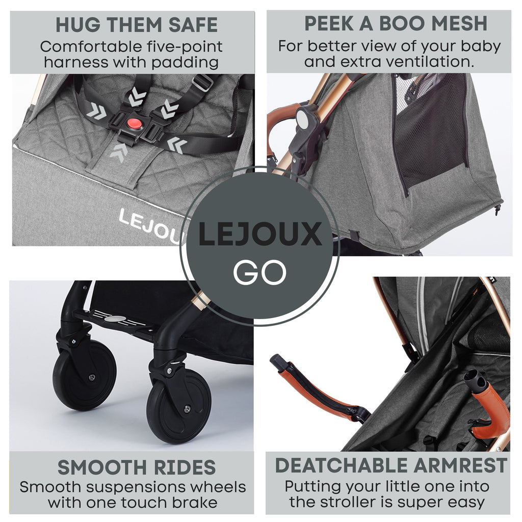 Lejoux Go Baby Travel Stroller Pram Pushchair Buggy