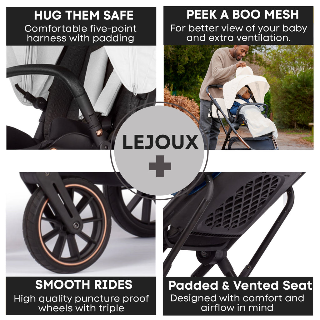 Lejoux+ Baby Pram Stroller Pushchair 0 Months +
