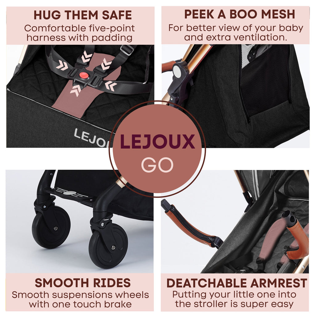 Lejoux Go Baby Travel Stroller Pram Pushchair Buggy