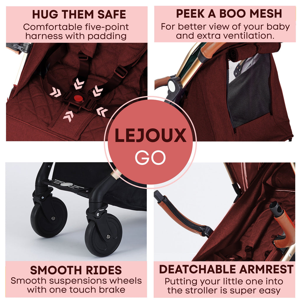 Lejoux Go Baby Travel Stroller Pram Pushchair Buggy
