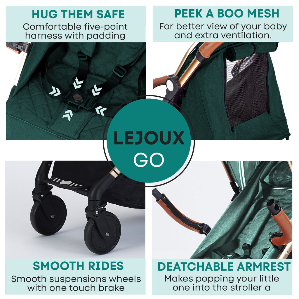 Lejoux Go Baby Travel Stroller Pram Pushchair Buggy