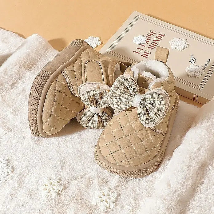 Baby Girl Snow Boots Velvet Thermal Booties Girls’ Cotton Shoes