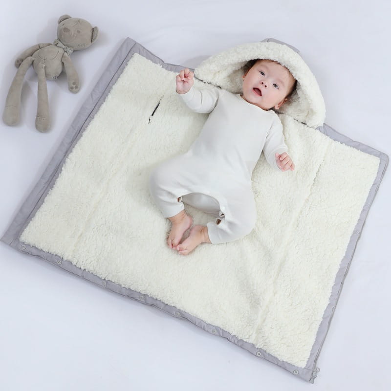 Autumn And Winter Warm Thickened Hooded Newborn Swaddle