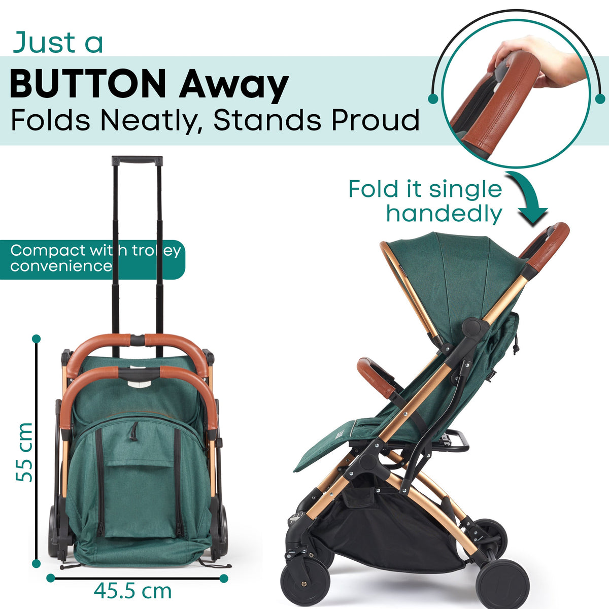 Lejoux Go Baby Travel Stroller Pram Pushchair Buggy