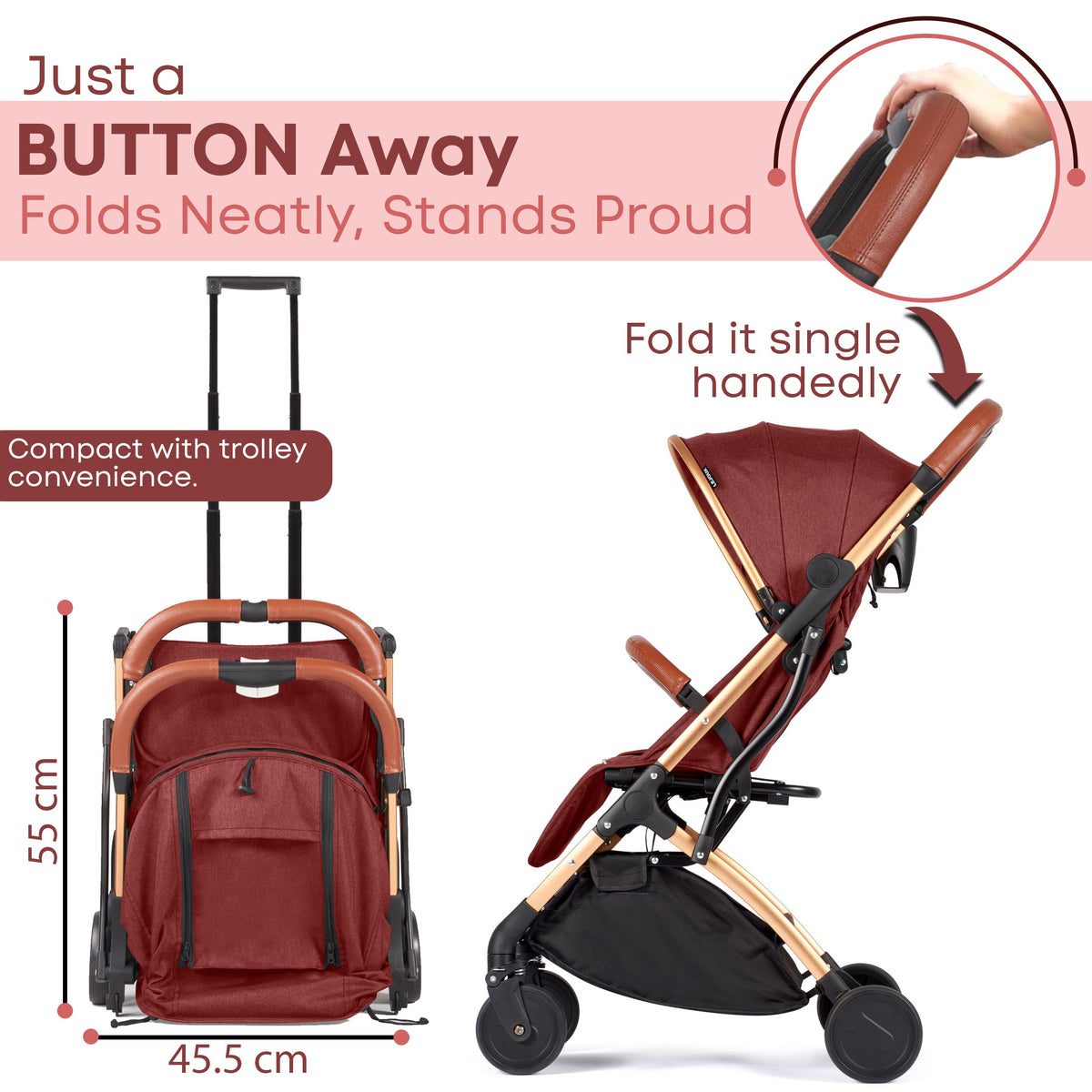 Lejoux Go Baby Travel Stroller Pram Pushchair Buggy