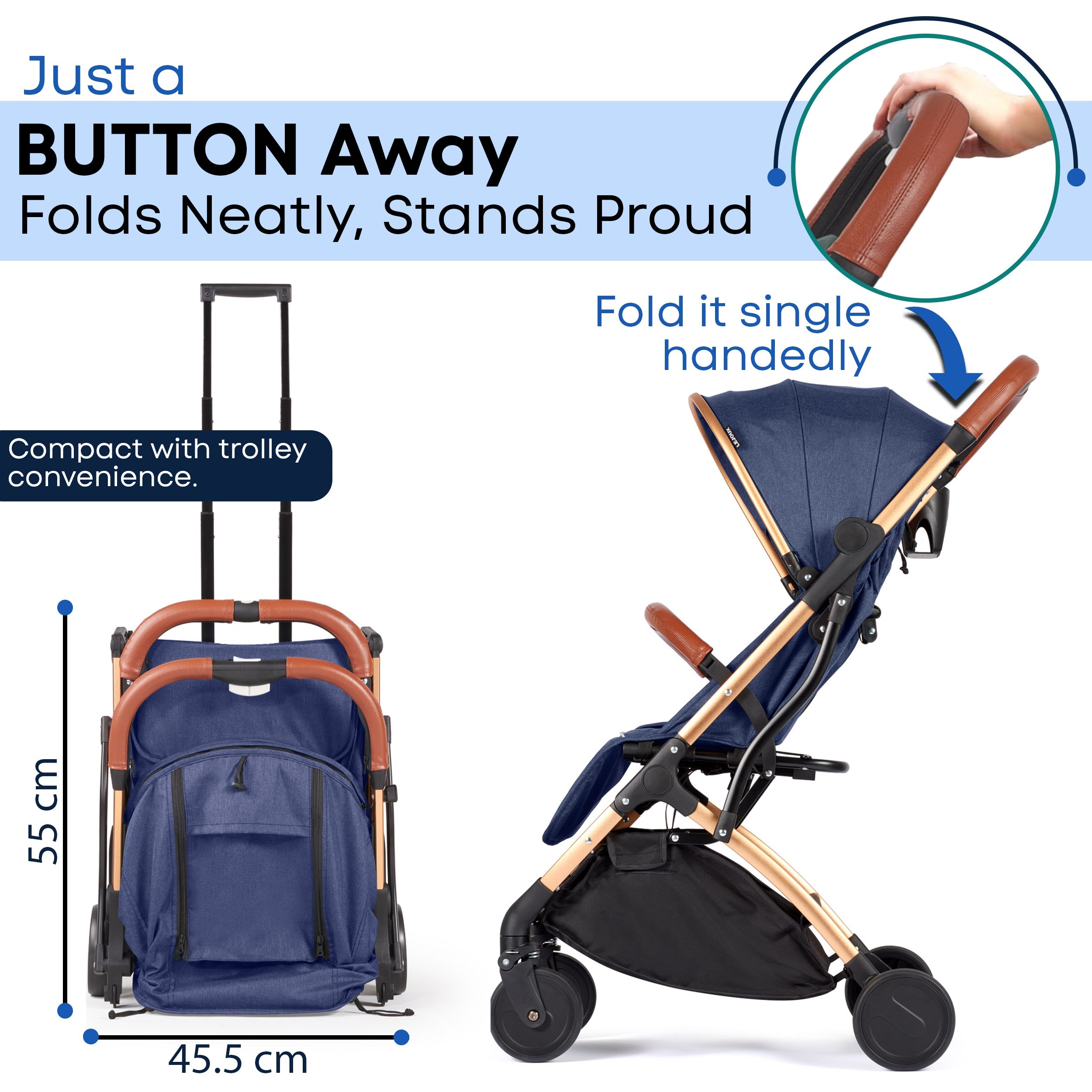 Lejoux Go Baby Travel Stroller Pram Pushchair Buggy