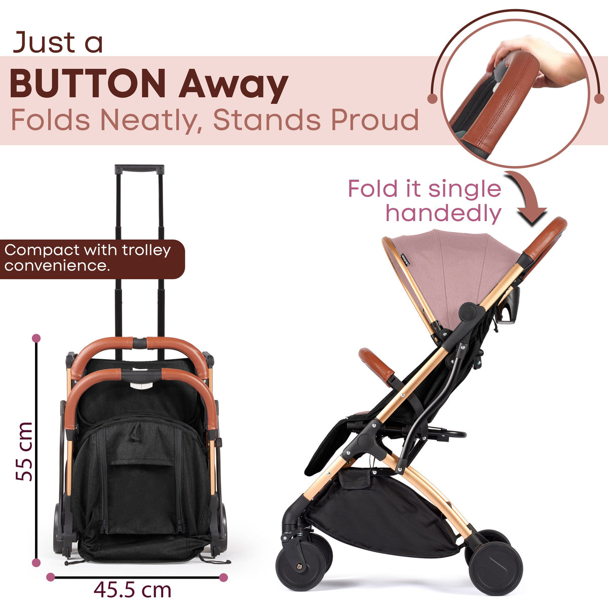 Lejoux Go Baby Travel Stroller Pram Pushchair Buggy