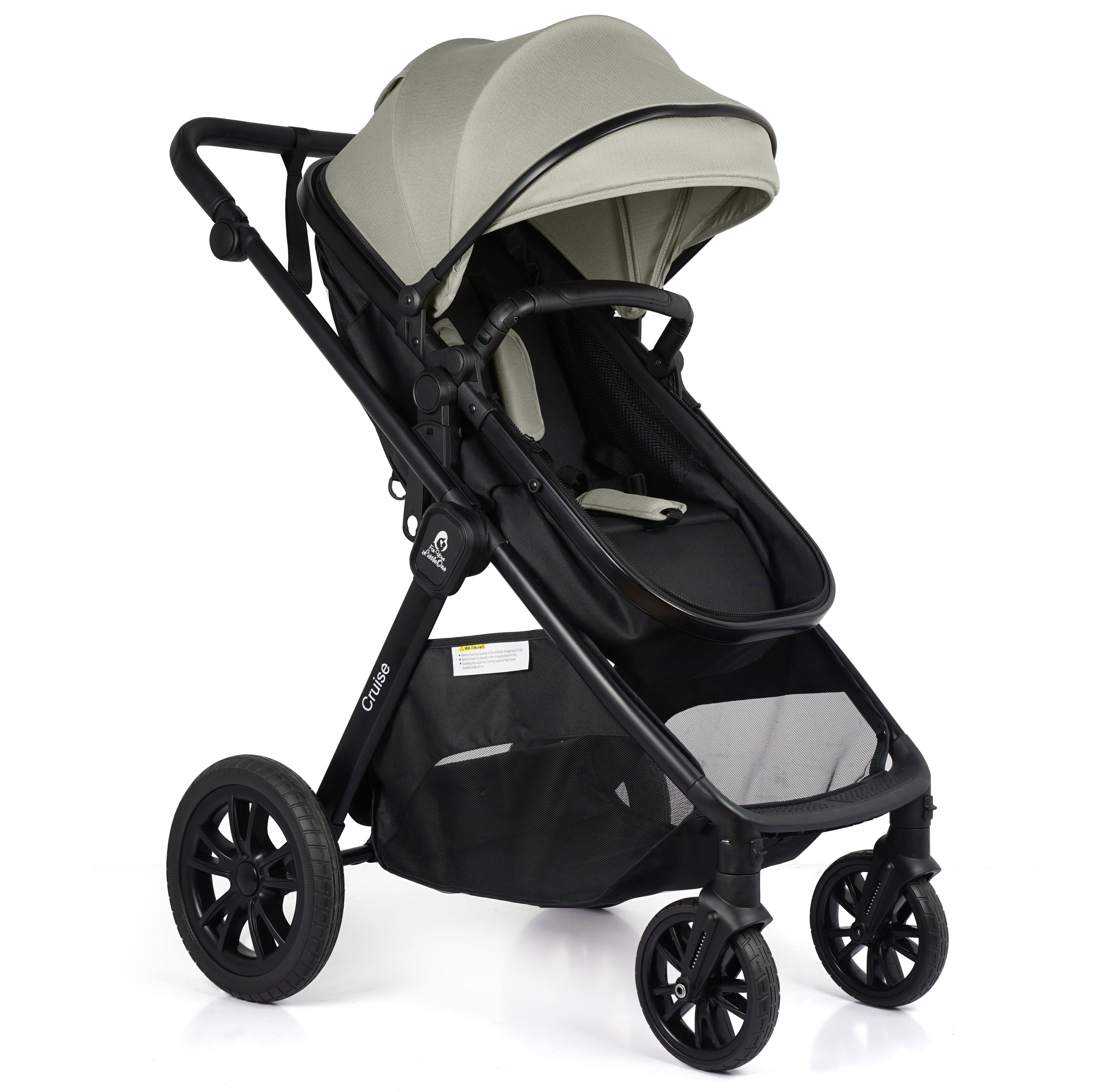 For Your Little One Cruise 3 In 1 Travel System With Car Seat - Pebble Sage (Free Cupholder And Seat Liner Included!)