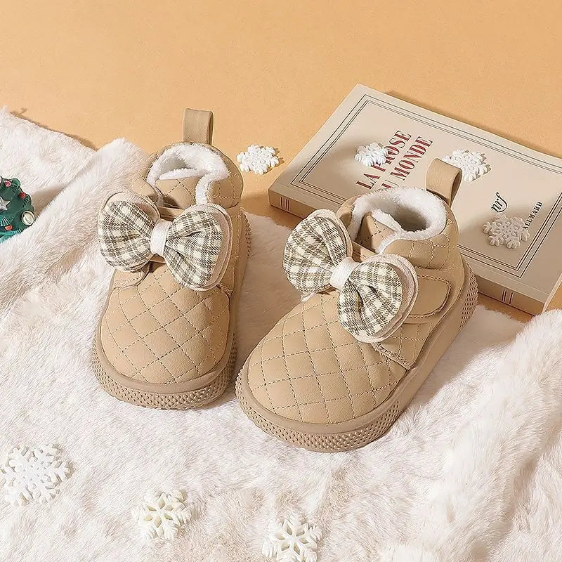 Baby Girl Snow Boots Velvet Thermal Booties Girls’ Cotton Shoes