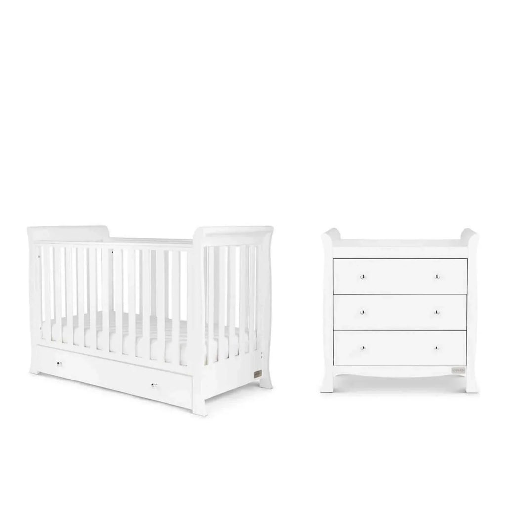 Ickle Bubba Snowdon 4 in 1 Mini 2 Piece Furniture Set White - Fibre Mattress