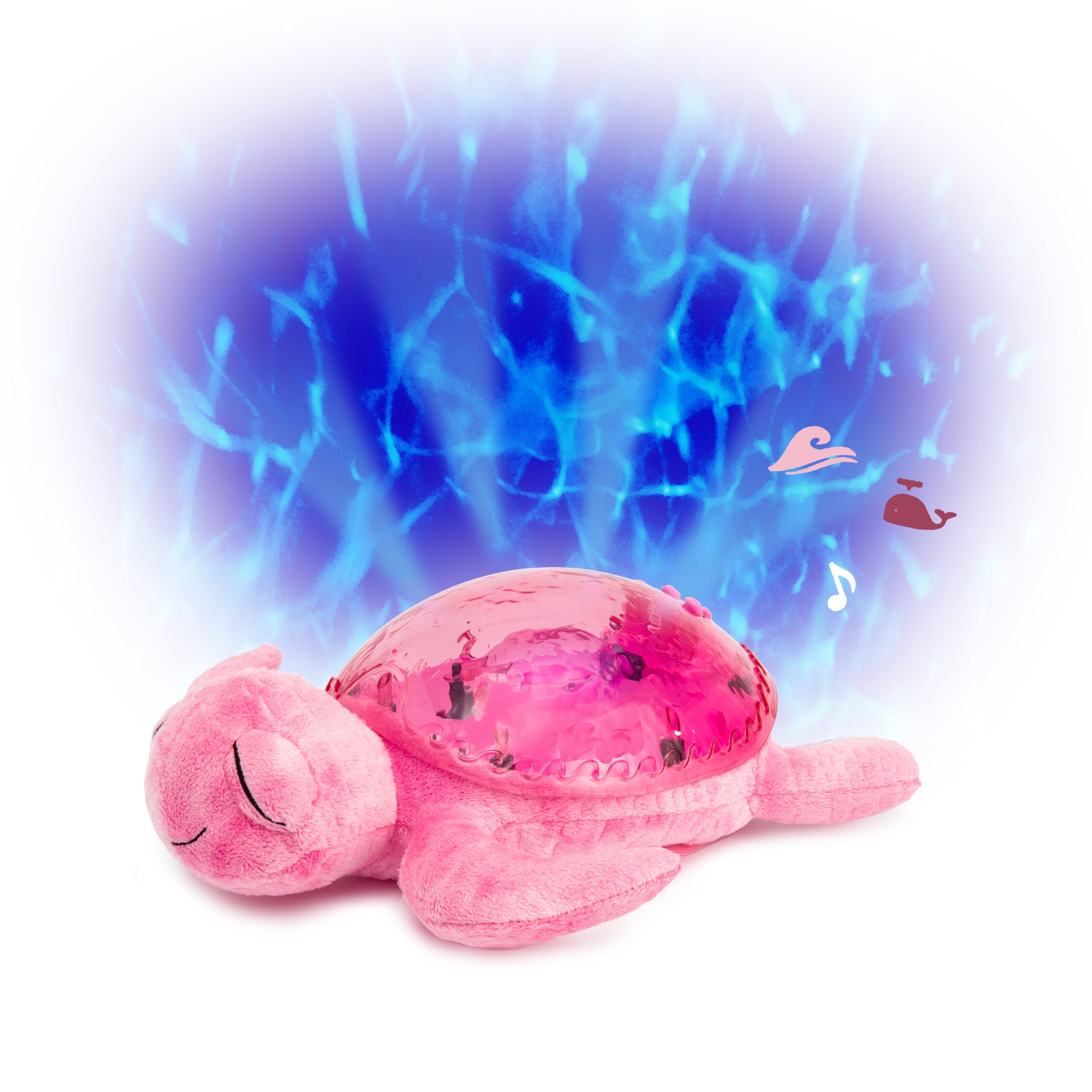 Cloud B Tranquil Turtle Rechargeable Projector Nightlight with White Noise Soothing Sounds - Pink
