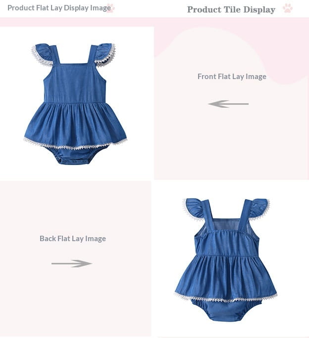 Denim Romper With Hat Sleeveless For Baby Girls