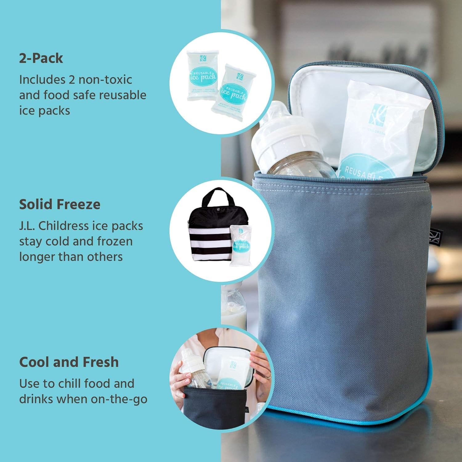 JL Childress Reusable Ice Packs – 2 Pack