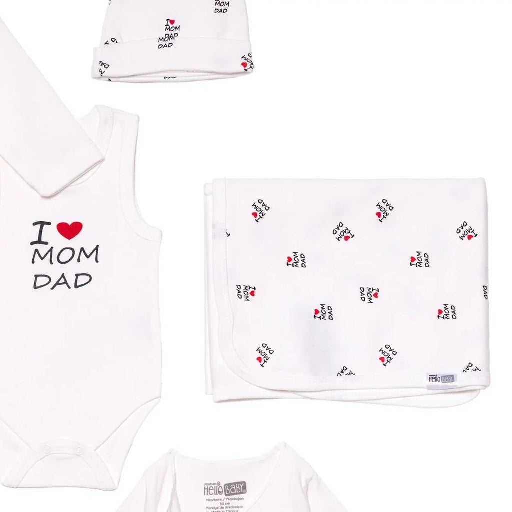 HelloBaby Unisex 100% Cotton 10-Piece Hospital Gift Set - Ecru