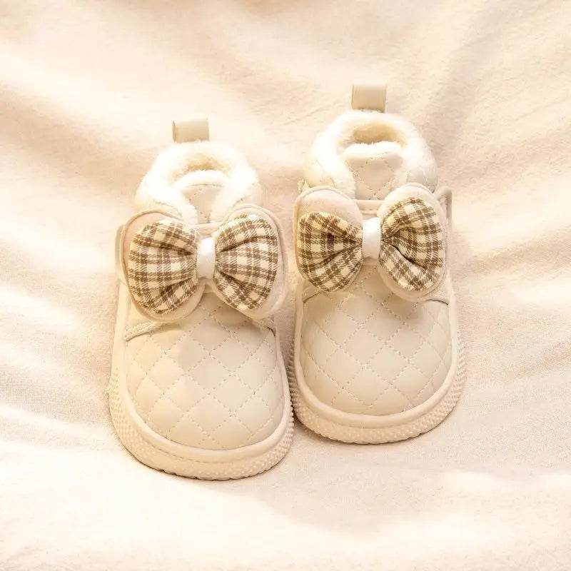 Baby Girl Snow Boots Velvet Thermal Booties Girls’ Cotton Shoes