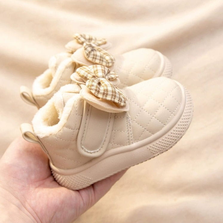 Baby Girl Snow Boots Velvet Thermal Booties Girls’ Cotton Shoes